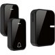 thumbnail image 1 of Wireless Doorbell, Waterproof Wireless Doorbell for Home, No Battery, Door Bell Kit, 38 Ringtones, 4 Adjustable Volumes (2 Buttons and 1 Receiver, Bla, 1 of 5