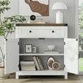 thumbnail image 4 of Homfa Farmhouse Buffet Sideboard with Drawer, Coffee Bar with Adjustable Shelf for Kitchen Dining Room Entryway, White, 4 of 8