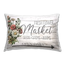 Stupell Industries Flower Market Blooms Decorative Printed Throw Pillow, 14 x 20