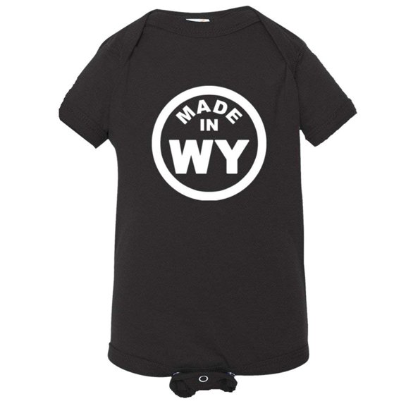 PleaseMeTees™ Baby From Born Made In Wyoming WY Logo Label HQ Jumpsuit