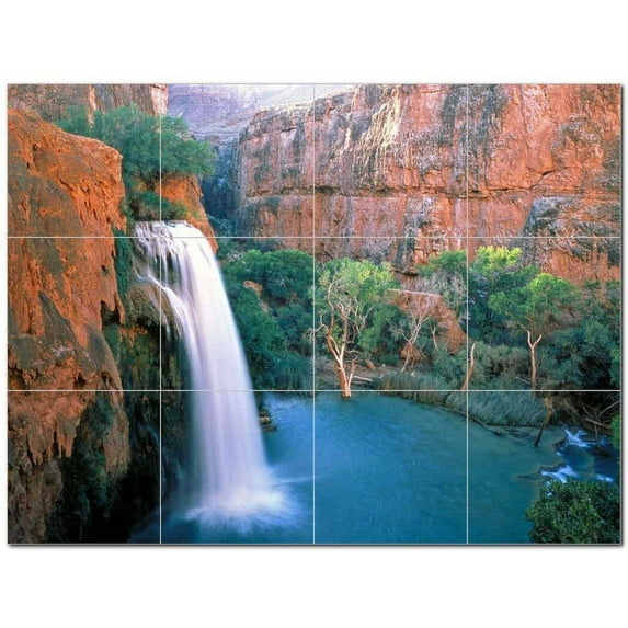 Waterfall Photo Ceramic Tile Mural Kitchen Backsplash Bathroom Shower 406109-M43