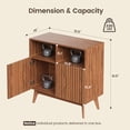thumbnail image 3 of Concho 31.5'' Walnut Fluted Storage Cabinet, Modern Sideboard Buffet with Doors and Shelves, Accent Console Table with Solid Wood Legs for Living Room, Hallway, or Entryway, 3 of 8