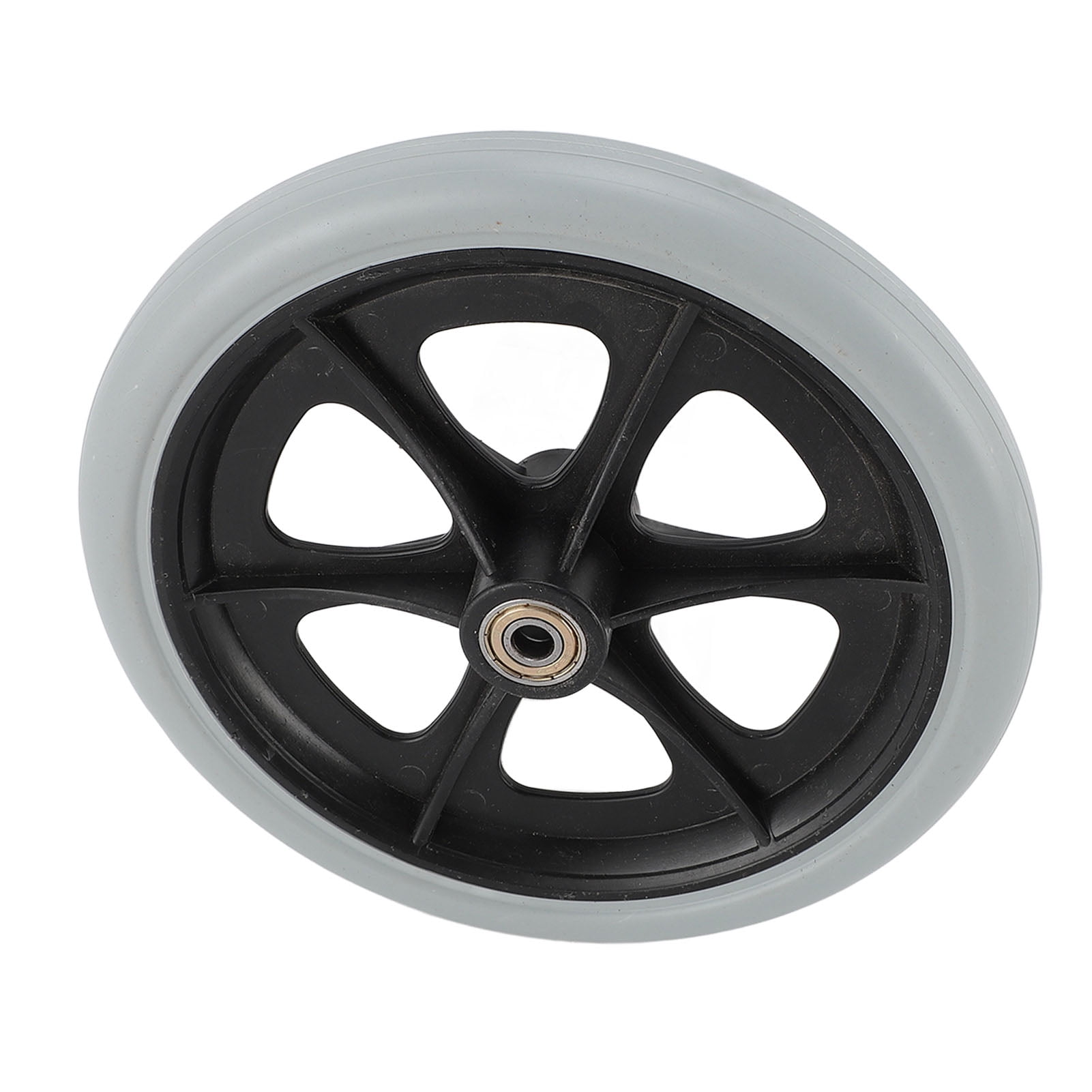 M Buder 2 PCS Wheelchair Wheels Replacement 8 Inch (20.3 cm) PU Solid Metal Bead Bearing Electric Wheelchair Front Caster Wheels in Gray, Durable Mobility Aid Accessories