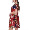 thumbnail image 4 of Lsque Mario Print Women's Casual Dress T-Shirt Summer Short Sleeve Scoop Neck Swing Dresses, 4 of 7