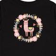 thumbnail image 4 of Inktastic Llama Rose Flower Wreath Girls Long Sleeve Toddler T-Shirt, 4 of 5