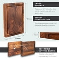 thumbnail image 3 of Rossie Home Black Walnut Reversible Cutting Board with Juice Grooves, 14" x 11" x 1", 3 of 8