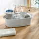 thumbnail image 3 of Bolsa de plástico para carrito de ducha, organizador de cesta de carrito de almacenamiento portátil con asa para dormitorio, baño, jardín, cocina, suministros de limpieza, azul, blanco Xemadio WMSS-76-2, 3 of 6
