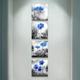 thumbnail image 4 of Canvas wall art for kitchen Simple Life Black and white landscape cyan blue flowers wall Decor for bedroom Artwork 12" x 12" 4 Pieces Framed Canvas Prints Ready to Hang or living room Home Decoration, 4 of 6