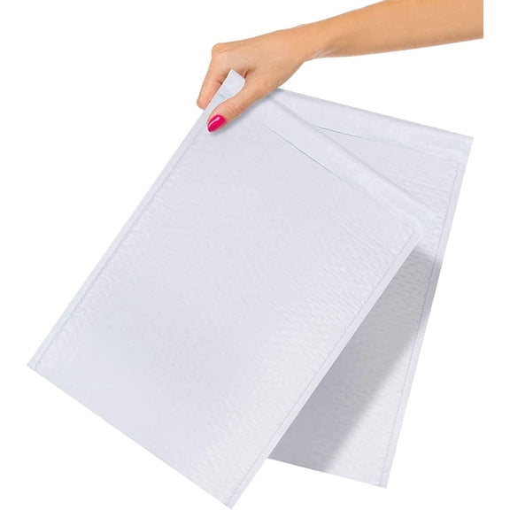 Poly Bubble Mailers Padded 12.5 x 18; White Padded Envelopes Waterproof 50 Pack; Peel and Seal Bubble Envelopes; Self Seal Padded Mailers for Shipping; Packing; and Mailing