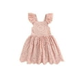 thumbnail image 1 of Gureui Toddler Kid Baby Girls Summer Dresses Lace Fly Sleeve Playwear Sundress Backless Princess Tutu Dress 1-5T, 1 of 9