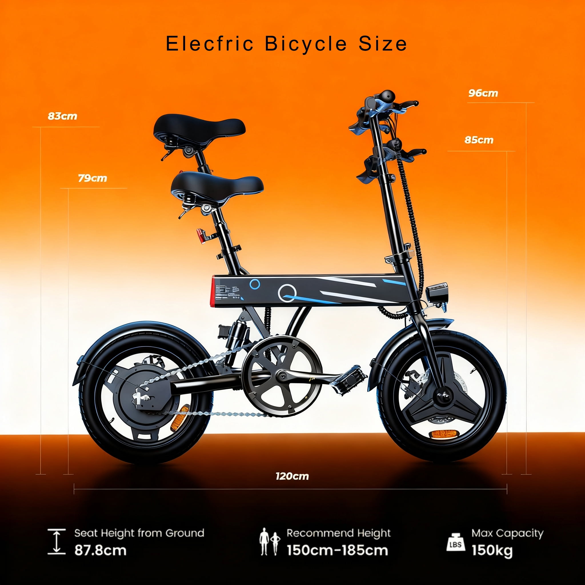 500W Electric Bike,20 mph Folding Electric Bicycle for Adults Teens,Commuter E-Bike with LCD,Battery,Dual Disc Brakes
