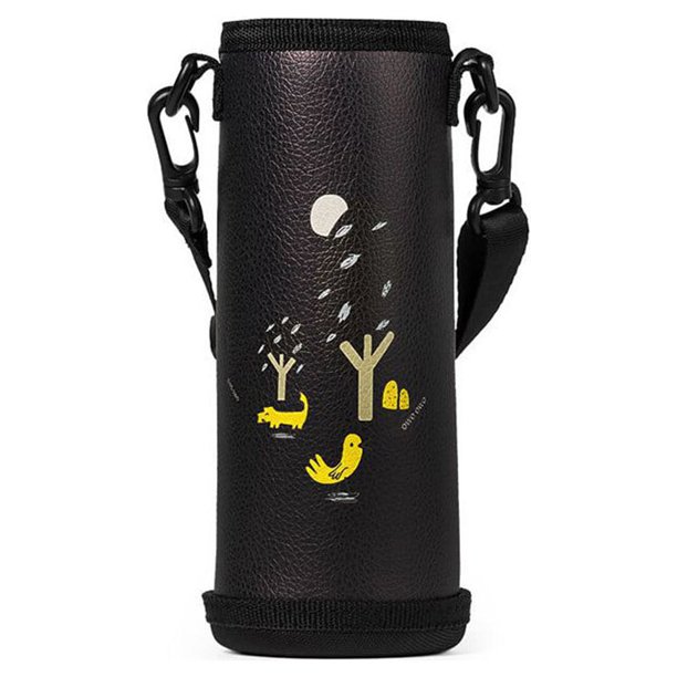 Kearding Funda para botella de agua, funda para oficina, viaje, senderismo, gimnasio, Fitness, entrenamiento, funda para copa, tarro, bolsa Cocina y Comedor Negro 6.5x18cm