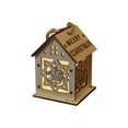 thumbnail image 1 of Casas de madera de madera para las villas con luces LED - Adornos artesanales para casas de nieve para árbol, ventanas y decoración navideña, 1 of 1
