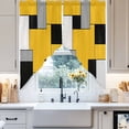 thumbnail image 4 of Black Yellow Swag Curtain Valance for Windows, Geometric Abstract Color Block Contemporary Window Treatments Short Swag Topper for Kitchen Windows Bathroom Bedroom, 36"x63", 4 of 8