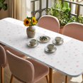 thumbnail image 3 of Valentine's Day Table Cloths for 8 Foot Rectangle Tables, Romantic Love Blank Minimalist White Patio Waterproof Elastic Fitted Tablecloths, Washable Rectangular Table Cover for Camping, 3 of 8