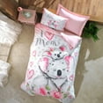 thumbnail image 1 of SUSSEXHOME Pink Koala Bear Cotton Duvet Cover Set, Twin Size Duvet Cover, 1 Duvet Cover, 1 Fitted Sheet and 2 Pillowcases, Iron Safe, Hypoallergenic, Breathable , Machine Washable, Child Room Set, 1 of 7