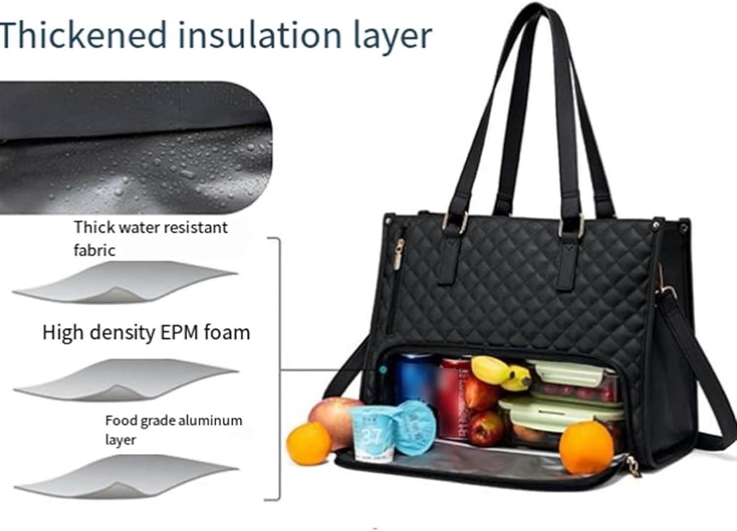 2 In 1 Tote Bag Lunch Bag Combo, 3 In 1 Lunch Tote Bag For Women,15.6 Inch with Lunch Compartment,LaptopWith Insulated Lunch Compartment