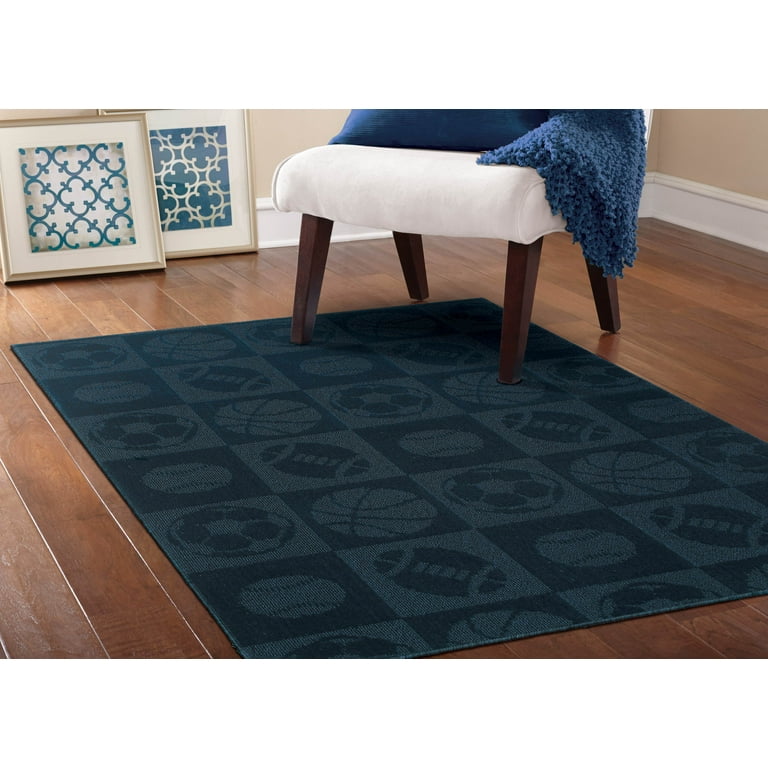 Garland sports ball 7 x 9 Navy Indoor Solid Area Rug