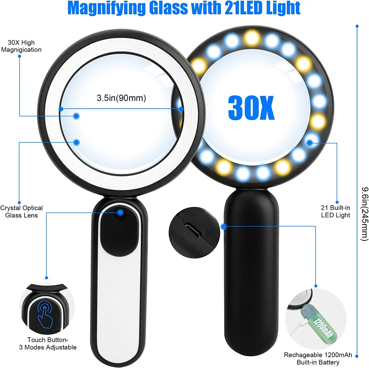 Magnifying Glasses Led Light Magnifying Glass  Лупа Увеличительная - Loupe  - Aliexpress
