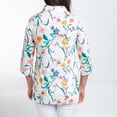 thumbnail image 4 of Elsie & Zoey Tessa Small Paradise 3/4 Sleeve Collared Tunic Blouse for Women, 4 of 5