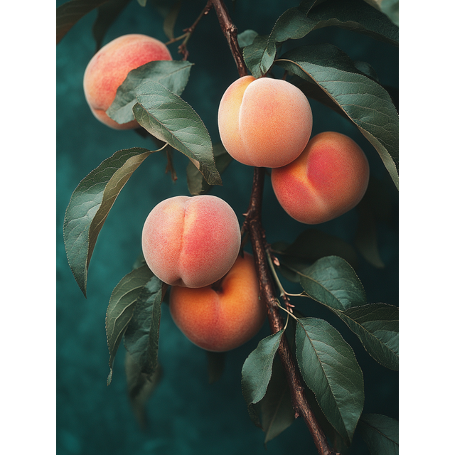 Qisvanset 12x16 Inch Vintage Peach Branch Canvas Wall Art, Rustic Fruit Aesthetic Art Decor for Farmhouse Kitchen