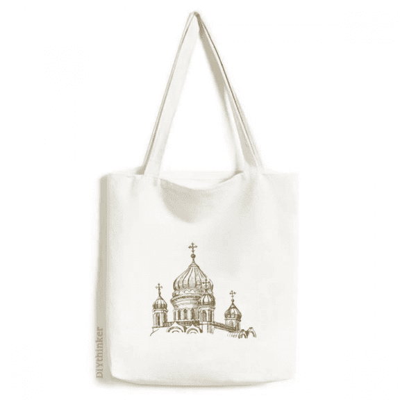 Landmark Sketch Landscape Tote Canvas Bag Shopping Satchel Casual Handbag