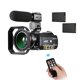 thumbnail image 1 of Camara de video ORDRO AC3 4K WiFi Cámara de video digital Videocámara Grabadora DV 30MP 30X Zoom IR Visión nocturna 3.0 pulgadas IPS Pantalla táctil LCD con 2 piezas de pilas recargables + Lente gran Maboto Camara de video, 1 of 7