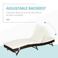 thumbnail image 4 of Outsunny Chaise Longue de Patio en Osier, Fauteuil Inclinable d'Extérieur en Forme de S avec Dossier Réglable à 5 Niveaux, Coussin Rembourré Doux pour Usage Extérieur, Blanc Crème, 4 of 10