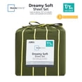 thumbnail image 5 of Mainstays Dreamy Soft 3-Piece Bed Sheet Set, 100% Cotton, 220 Thread Count, Deep Pocket, Twin/Twin XL, Green Stripe, 5 of 5
