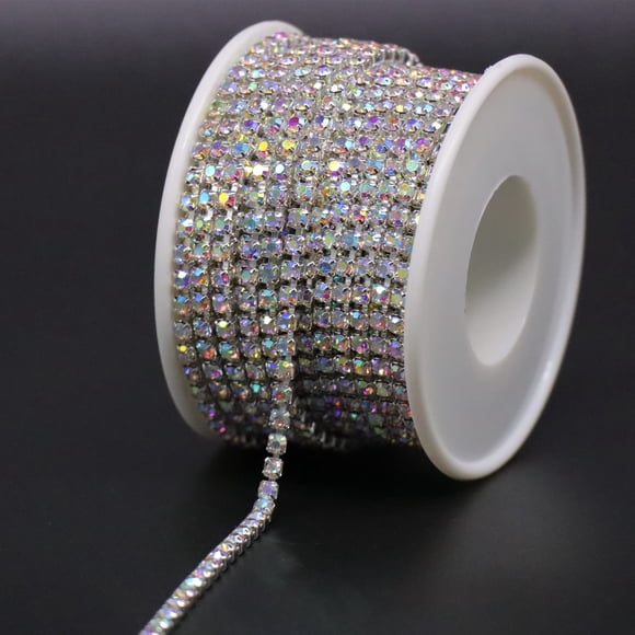 Ribete decorativo con diamantes de imitación Jerler SS12, 3 mm, AB, 9 m