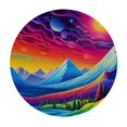 thumbnail image 4 of BCIIG Mountain Range Rainbow Sky Stars Round Table Cover Stain Resistant Washable Indoor Outdoor Tablecloth Kitchen Dining Wedding Parties 100% Polyester Full Width Single-Sided Printing 38"-42, 4 of 8