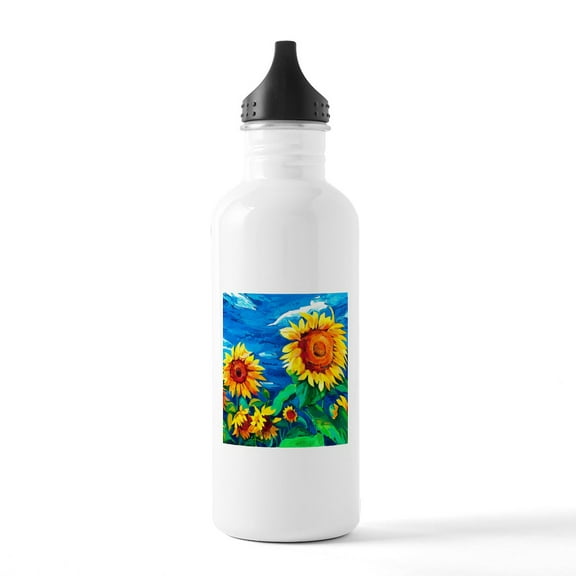 CafePress - Sunflowers Painting Water Bottle - Stainless Steel Water Bottle, Sports Bottle, 1.0L