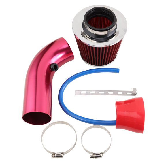 Air Intake Kit, 3 inch 76mm Universal Car Cool Air Intake Pipe Aluminium Automotive Filter Induction Flow Hose Pipe Kit