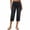 Black, variant on Women’s Pull-On Denim Capris, Stretch Capri Jeans with Elastic Waist, Summer Casual Lightweight Cropped Pants