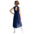 thumbnail image 2 of iiniim Girls Kids Lyrical Ballet Dance Dress Figure Ice Skating Leotard Skirted Sleeveless Performance Navy Blue 16, 2 of 7