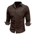 thumbnail image 7 of Men's Corduroy Button Down Shirts Lightweight Long Sleeve Shacket Jackets with Pockets Casual Comfy for Work to Weekend Outdoor, 7 of 7