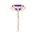 thumbnail image 3 of ANGARA Natural 4.3 Ct. Amethyst with Diamond Halo Ring in 14K Rose Gold for Women (Ring Size: 3), 3 of 10