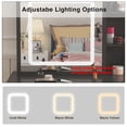 thumbnail image 7 of KULAGAGA Makeup Vanity Table with Sliding Lighted Mirror, Vanity Desk Makeup Dressing Table with 5 Drawers and Cushioned Stool for Women and Girls, Black, 7 of 7