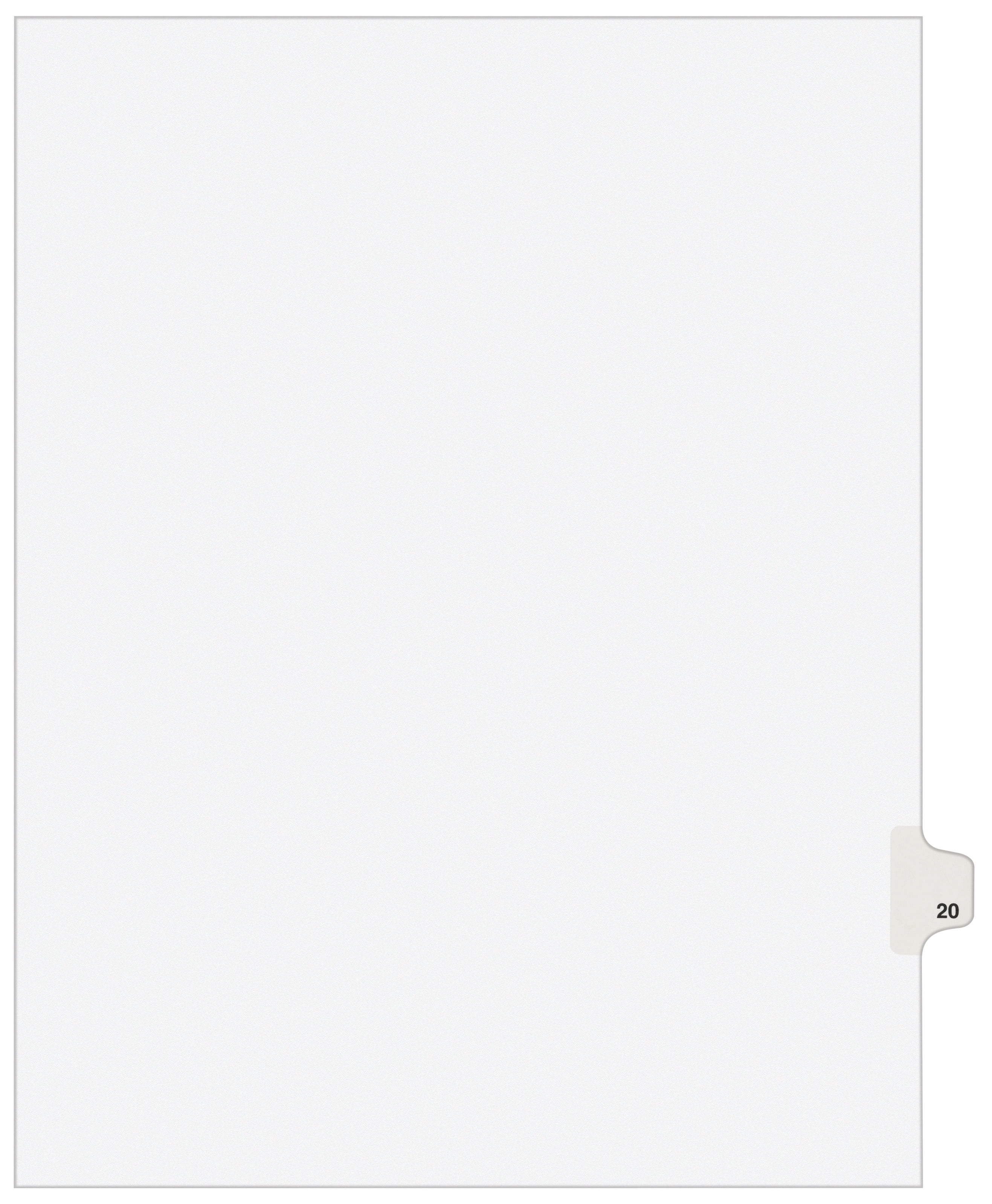 Avery Legal Paper Divider, Avery Style, White, Side Tab 20 (01020)