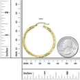 thumbnail image 5 of Decadence 14k Yellow Gold Solid Polished 3mm Thick Diamond Cut Hoop Earrings for Women | 3mm Thick | Classic Style | Italian Gold Hoops | Secure Click-Top |Shiny Polished Earrings, 25mm-60mm, 5 of 5