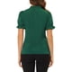 thumbnail image 3 of INSPIRAR CHIC Blusas de Verano para Mujeres de Color Sólido con Lazo en el Cuello y Mangas Cortas para Usar en el Trabajo Verde Profundo 2XL, 3 of 6