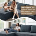 thumbnail image 5 of 96" Boneless Cloud Couch with Chaise, Modular Sectional Sofa for Living Room, No Assembly Required, Deep Seat Corduroy Couch, Dray Gray, 5 of 8
