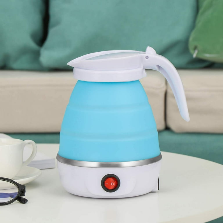 Foldable Portable Kettle  Travel Kettle - Upgraded Food Grade Silicone, 5  Mins Heater To Quickly Foldable Electric Kettle, White 600ML 110V US Plug 