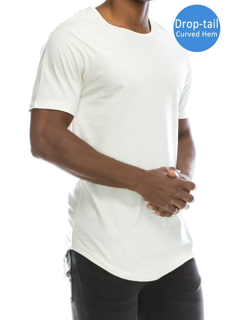 JC DISTRO Men's Hipster Cotton Longline Drop-Cut Scallop-Tail