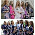 thumbnail image 2 of Bata tipo kimono de satén suave con estampado floral para mujer, albornoz de boda, ropa de dormir, 2 of 4