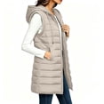 thumbnail image 2 of Yutgune Women's Long Hooded Puffer Vest Zip Up Sleeveless Jacket with Pockets Fall Winter, 2 of 7
