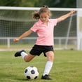 thumbnail image 5 of Gaexia Girls Athletic Solid Color Tee Breathable Workout Top For Play Comfortable Casual Shirt (Pink,9-10 Years), 5 of 7