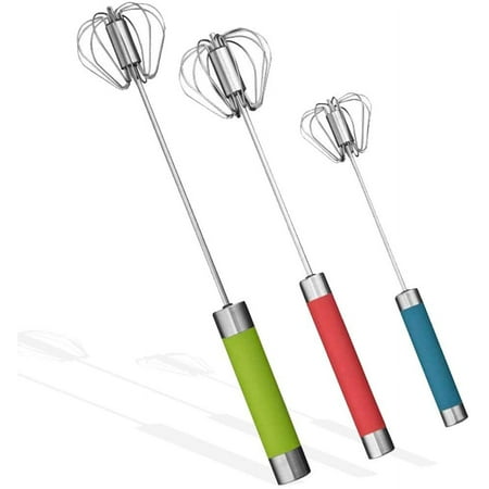 

Stainless Steel Rotary Whisk - 3PCS Hand Push Whisk Blender for Home
