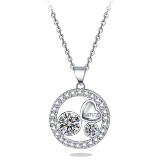 AceLay 14k Gold Plated Sterling Silver Heart Necklaces For Women Filled With CZ Stones | Women's Jewelry Love Pendant Necklace (Rose Gold