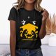thumbnail image 2 of Gibobby Playera de Manga Corta con Cuello Redondo Camiseta gráfica para mujer, divertida camiseta manga corta con cuello redondo para ver películas, blusa(Negro,G), 2 of 4